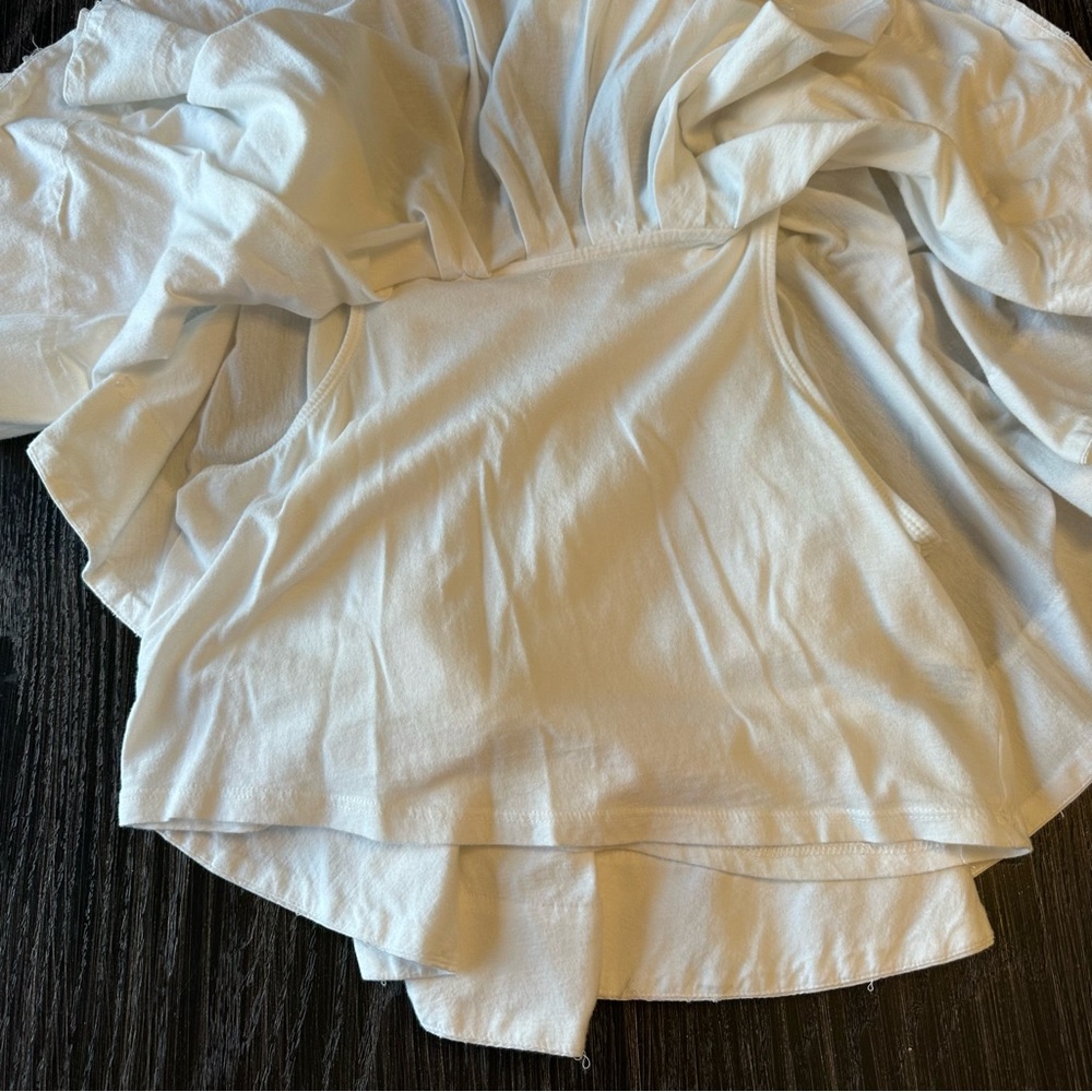 Maeve Anthropologie White Ruffled Swing Blouse, Size XS - Picture 8 of 12